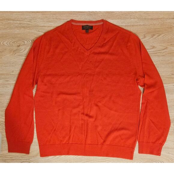 Banana Republic Sweaters - Banana Republic 100% Merina Wool V-neck Sweater Womens Size XL Red